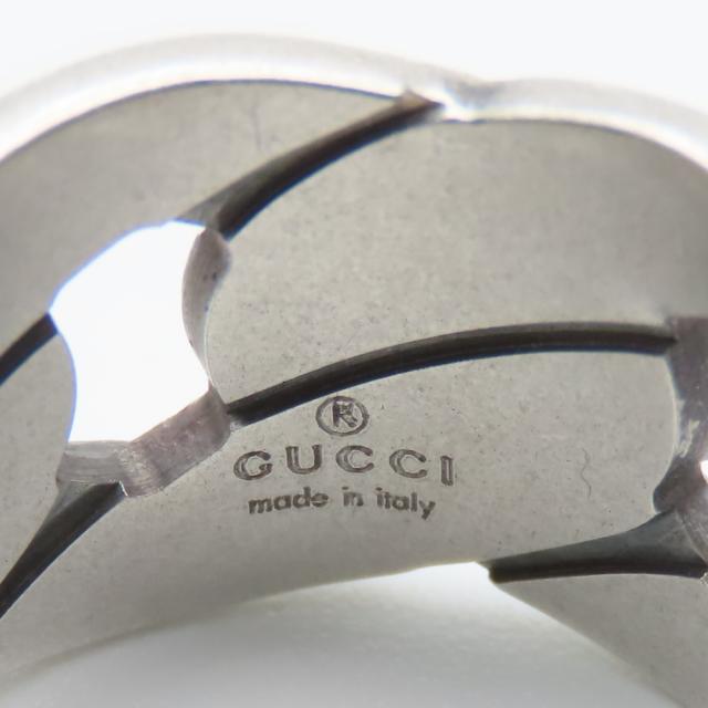 中古 グッチ リング・指輪 チェーンモチーフ ワイド 9 シルバー925 約7.4g シルバー アクセサリー マット仕上げ レディース メンズ GUCCI_7