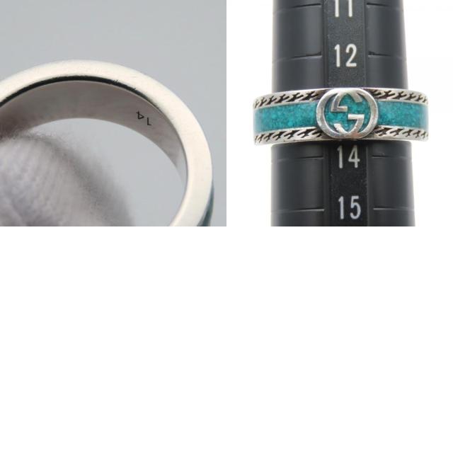 【新品 未使用⭕️】GUCCI 指輪 インターロッキングG エナメルリング 14号 中古 グッチ リング・指輪 インターロッキングG テクスチャード 14