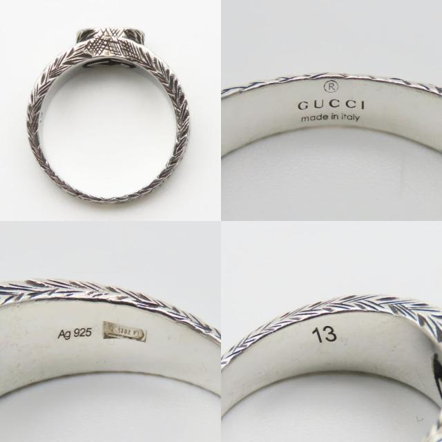 中古 グッチ リング・指輪 インターロッキング アラベスク 13 シルバー