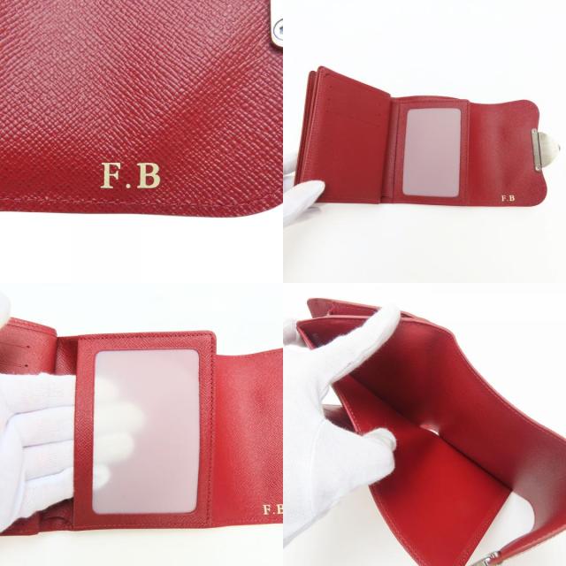 中古 ルイ・ヴィトン 三つ折り財布 ポルトフォイユ　ジョイ M6658M エピレザー ルビー シルバー金具 普段使い 小物 レディース 女性 LOUIS VUITTON_6