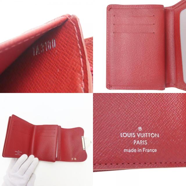 中古 ルイ・ヴィトン 三つ折り財布 ポルトフォイユ　ジョイ M6658M エピレザー ルビー シルバー金具 普段使い 小物 レディース 女性 LOUIS VUITTON_7