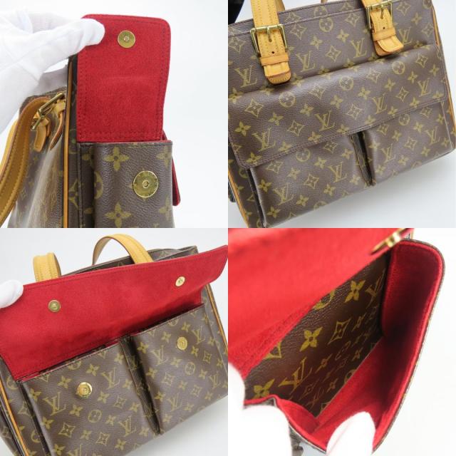 中古 ルイ・ヴィトン トートバッグ ミュルティプリ・シテ M51162 モノグラム ヌメ革 ブラウン 肩掛け 普段使い レディース 女性 LOUIS VUITTON_6