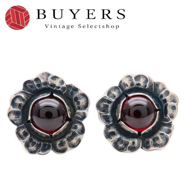 中古 ジョージジェンセン イヤリング ヘリテージ イヤー 2002 シルバー925 ガーネット 約13.8g シルバー レッド系 アクセサリー レディース 女性 Georg Jensen