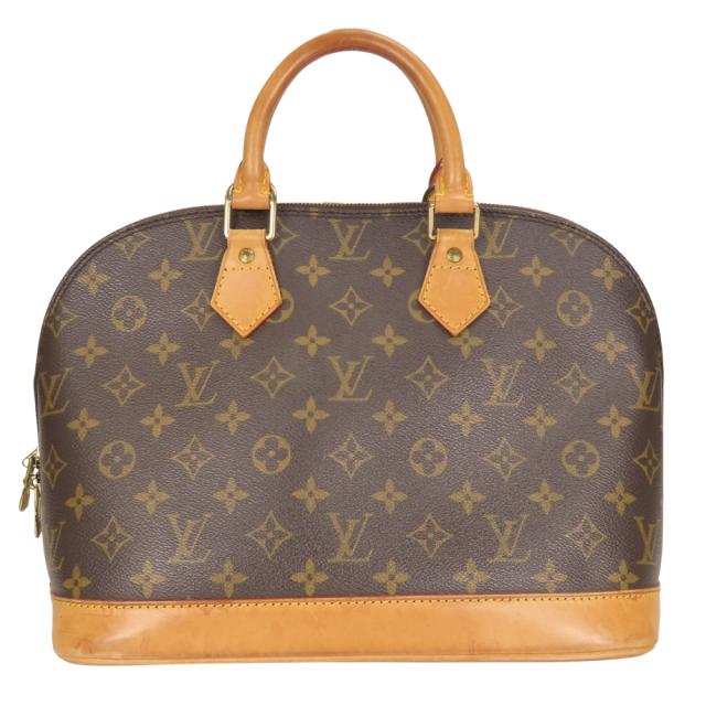 中古 ルイ・ヴィトン ハンドバッグ アルマ M51130 モノグラム ヌメ革 ブラウン 定番 レディース 女性 LOUIS VUITTON_1