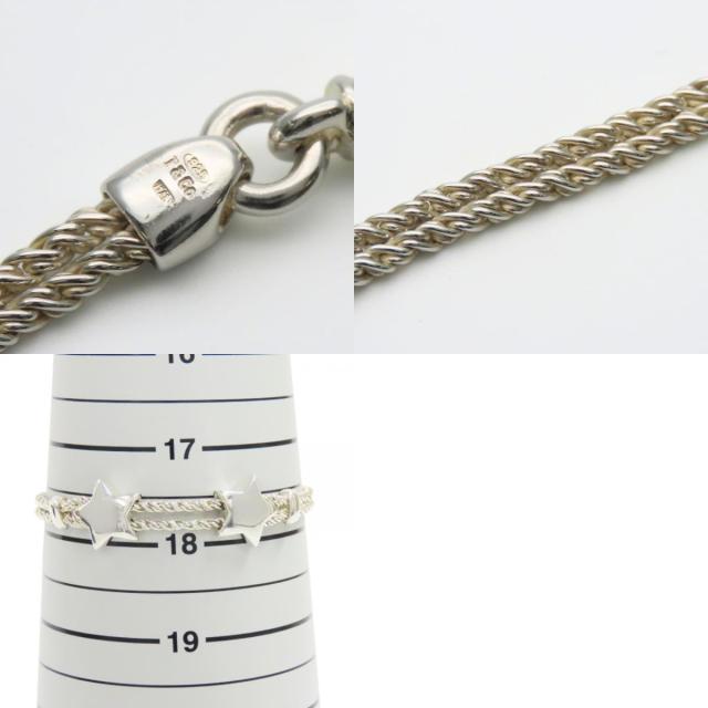 中古 ティファニー ブレスレット スター シルバー925 約24.0g シルバー 星 ダブルロープ アクセサリー レディース 女性 TIFFANY&Co.