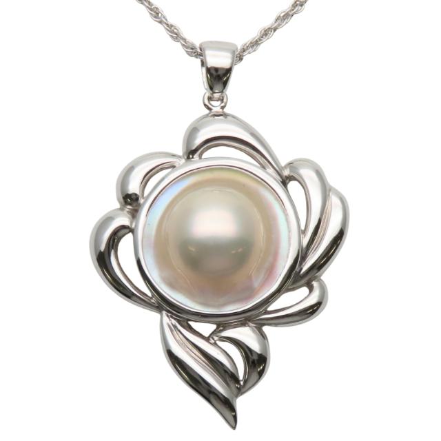 中古 タサキ ネックレス マベパール シルバー925 パール 約13.7g シルバー アクセサリー ペンダント レディース 女性 TASAKI_2
