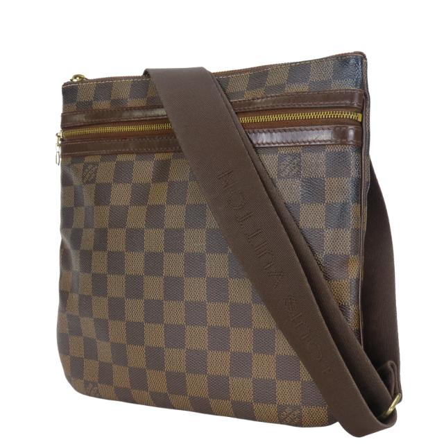 中古 ルイ・ヴィトン ショルダーバッグ ポシェット・ボスフォール N51111 ダミエ エベヌ ブラウン 斜め掛け 普段使い レディース 女性 LOUIS VUITTON