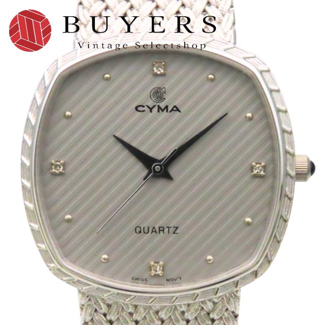 中古 シーマ 腕時計 200-1 ステンレススチール シルバー 文字盤グレー メッシュ CYMA