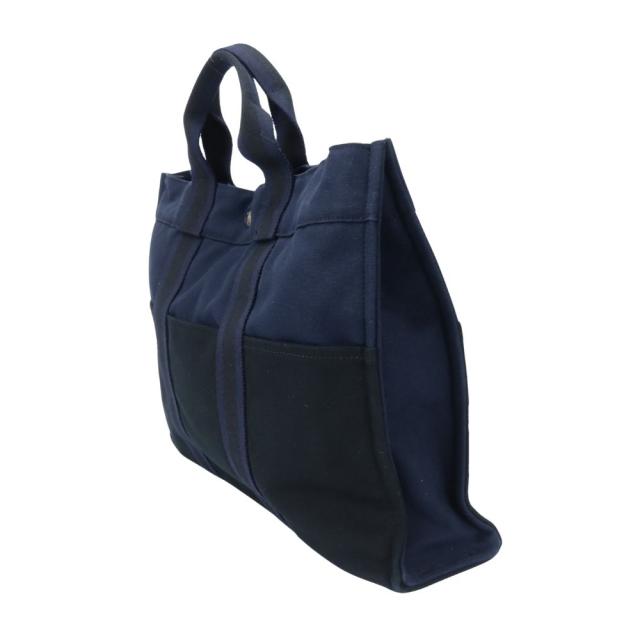 中古 エルメス トートバッグ フールトゥMM キャンバス ネイビー