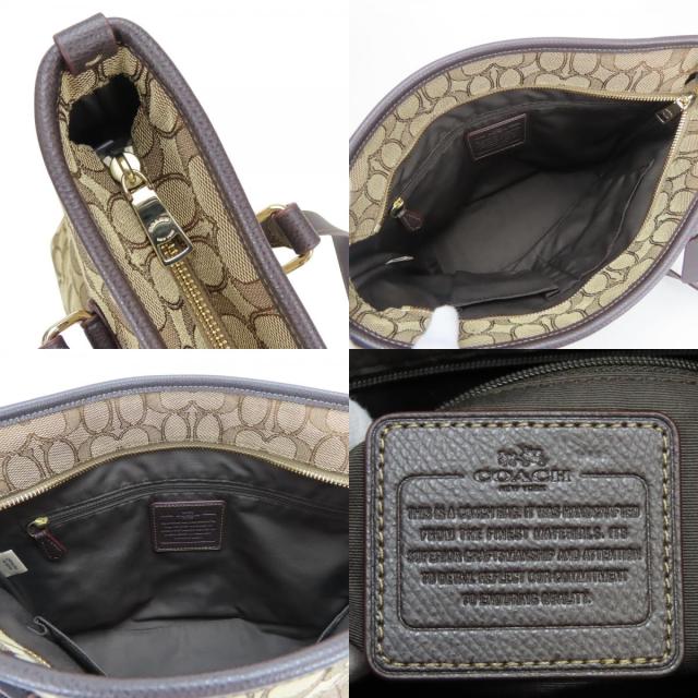 中古 コーチ トートバッグ シグネチャー F55364 ブラウン ダークブラウン ゴールド金具 肩掛け 普段使い カジュアル レディース 女性 COACH_7