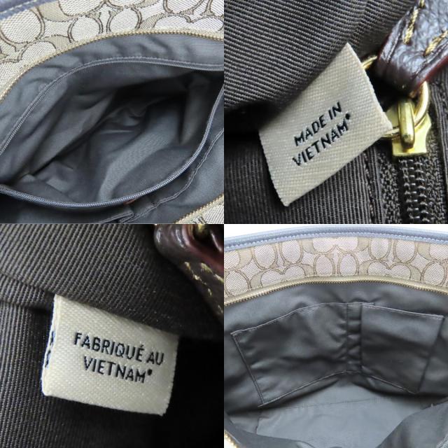 中古 コーチ トートバッグ シグネチャー F55364 ブラウン ダークブラウン ゴールド金具 肩掛け 普段使い カジュアル レディース 女性 COACH_8