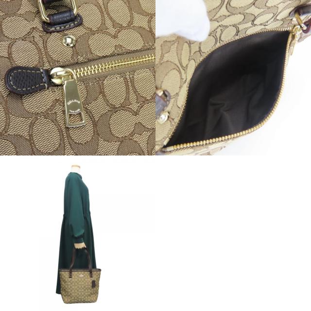 中古 コーチ トートバッグ シグネチャー F55364 ブラウン ダークブラウン ゴールド金具 肩掛け 普段使い カジュアル レディース 女性 COACH_9