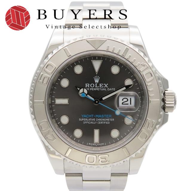 中古 ロレックス 腕時計 ヨットマスター 116622 ステンレススチール プラチナ シルバー 文字盤ダークロジウム ランダム番 メンズ 男性 ROLEX