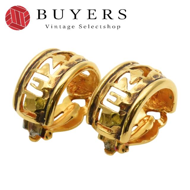 中古 シャネル イヤリング オープンロゴ ハーフフープ メタル ゴールド GP アクセサリー メッキ レディース 女性 CHANEL