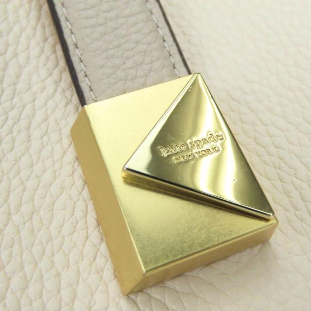 中古 ケイトスペード ハンドバッグ カラーブロック レザー アイボリー グレージュ ゴールド金具 2WAY 斜め掛け ショルダー レディース 女性 Kate Spade_5