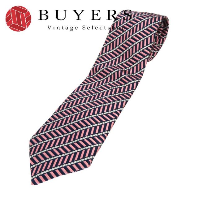 中古 ダンヒル ネクタイ シルク ピンク ネイビー ビジネス 紳士 スーツ レディース 女性 Dunhill