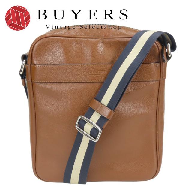 中古 コーチ ショルダーバッグ F54782 レザー ブラウン シルバー金具 斜め掛け カジュアル 普段使い メンズ 男性 COACH
