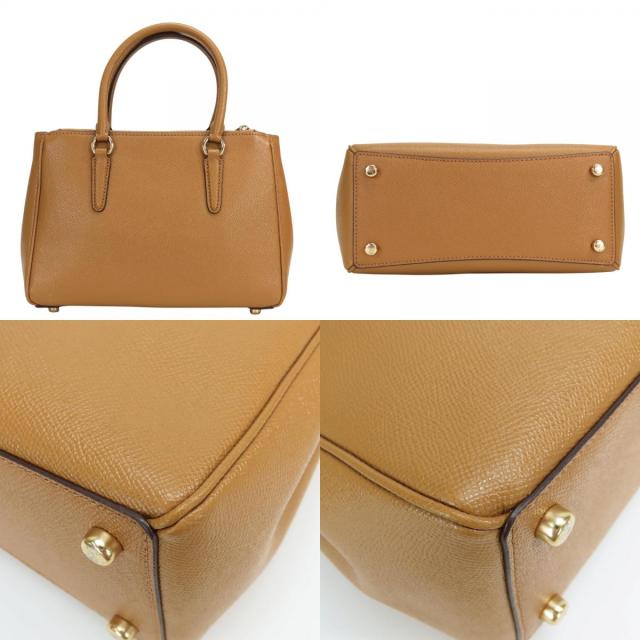 中古 コーチ ハンドバッグ 44952 レザー キャメル ブラウン系 2WAY 斜め掛け ショルダー シンプル 普段使い レディース 女性 COACH_3
