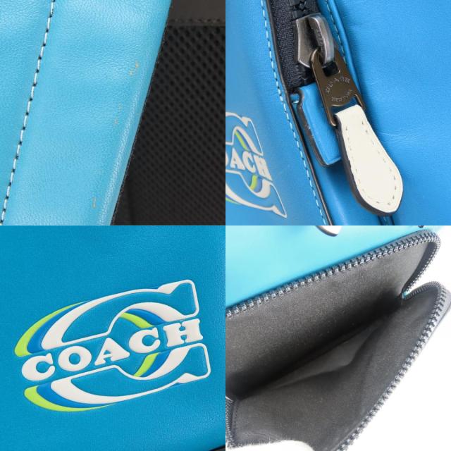 中古 コーチ リュック・デイパック トラック CJ659 カラーブロック レザー ブルー ブラック メンズ 男性 COACH_5