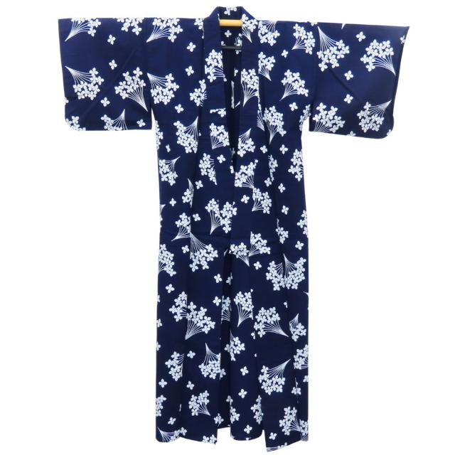 中古 浴衣 綿 着丈約156.5cm 裄丈約64cm ネイビー ホワイト 注染 和装 呉服 和服 きもの レディース 女性 中古 浴衣 綿 着丈約156.5cm 裄丈約64cm ネイビー ホワイト 注染 和装 呉服 和服 きもの レディース 女性