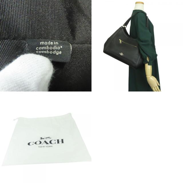 中古 コーチ トートバッグ C6231 レザー ブラック ゴールド金具 肩掛け レディース 女性 COACH_9