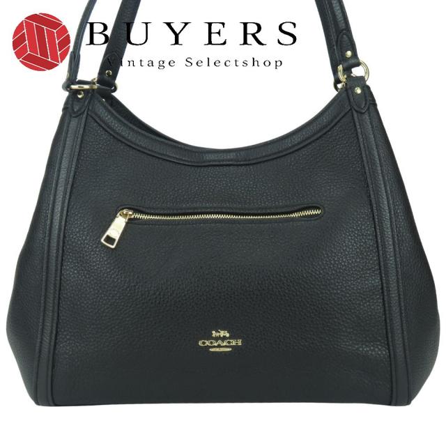中古 コーチ トートバッグ C6231 レザー ブラック ゴールド金具 肩掛け レディース 女性 COACH