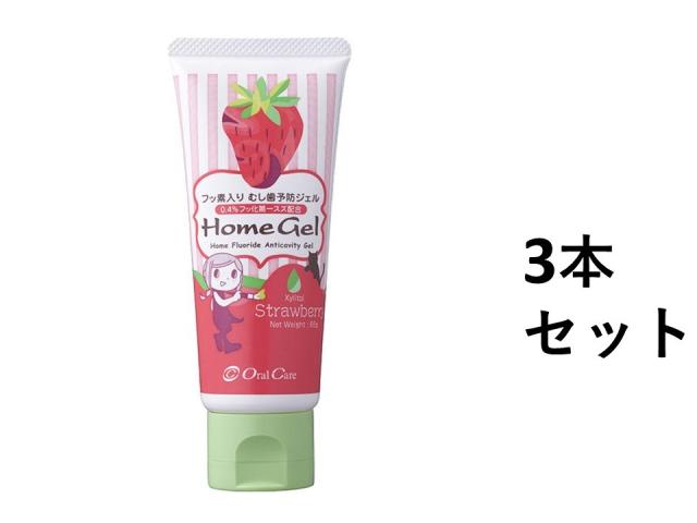 【3本セット】オーラルケア ホームジェル65g (ストロベリー) う蝕予防ジェル