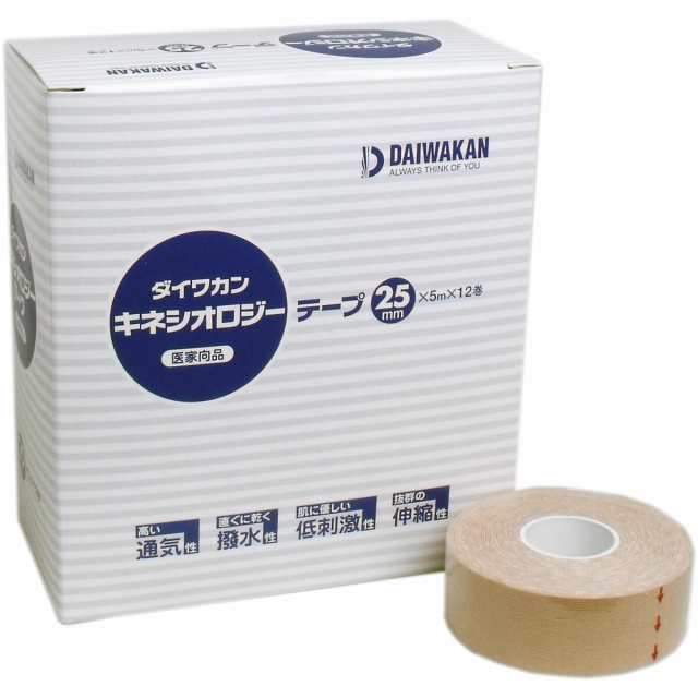 キネシオロジーテープ 医家向品 ２５ｍｍ×５ｍ×１２巻