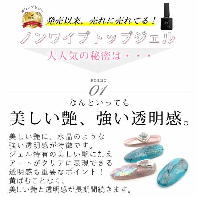 【プロ仕様・大人気】ネイル　NONWIPE　TOP GEL　ノンワイプトップジェル　15ml ネイル　拭き取り不要　最上級の艶　ネイル｜au PAY  マーケット