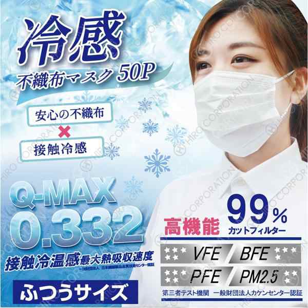 触冷感不織布マスク 50枚 ふつうサイズ ひんやり ノーズフィットワイヤー 耳が痛くなりにくい PM2.5 ホワイトの通販はau PAY マーケット  oupace au PAY マーケット－通販サイト