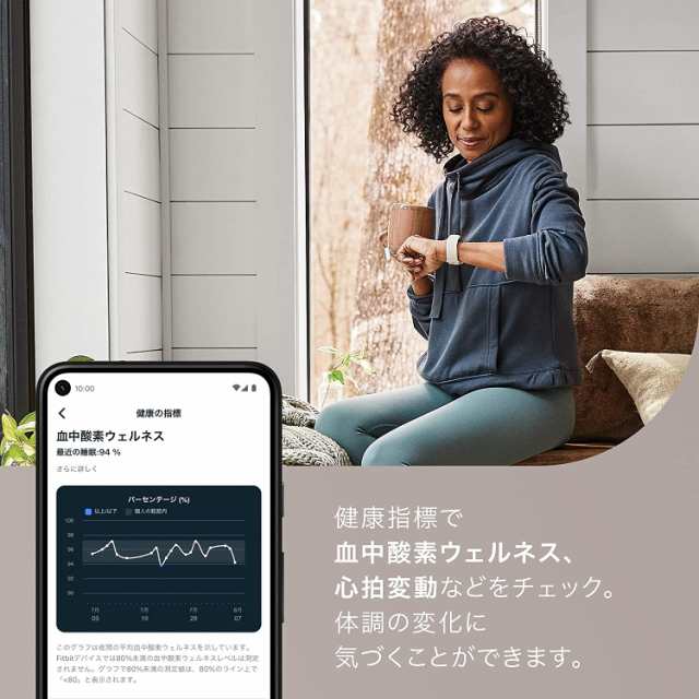 Suica対応】Fitbit Charge 5 トラッカー ルナホワイト/ソフトゴールド