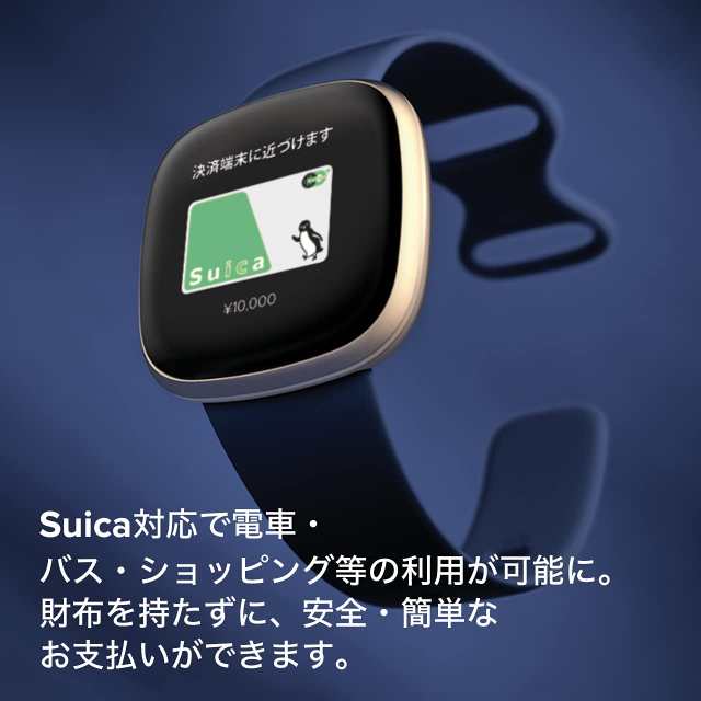 Fitbit Versa3 GPS搭載 スマートウォッチ Black ブラック L/S サイズ ...