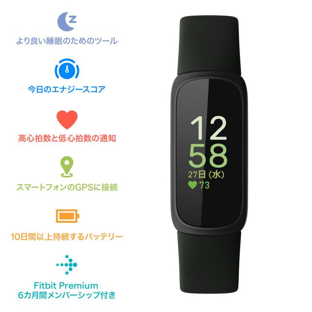 Google Fitbit Inspire 3 ミッドナイトゼン ブラック フィット
