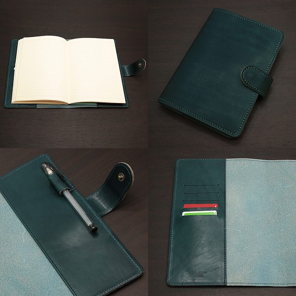 取寄品 日本製本革 栃木レザー[ジーンズ]手帳カバー LL A5サイズ L-20516 送料無料_2