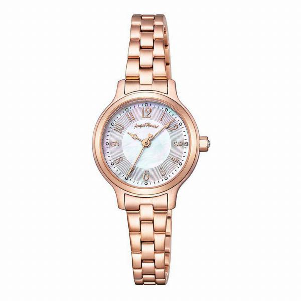 取寄品 定まり品 Angel Heart 天使ハート形 ITN25PG イノセントタイム ラウンド人間の顔 ソーラークオーツ レディースウオッチ 貨物輸送無料