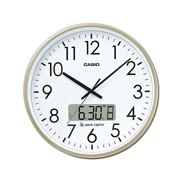 取寄品 正規品 CASIO時計 カシオ 掛け時計 掛時計 IC-2100J-9JF アナログ表示 液晶日付表示 電波時計の通販は掛け時計