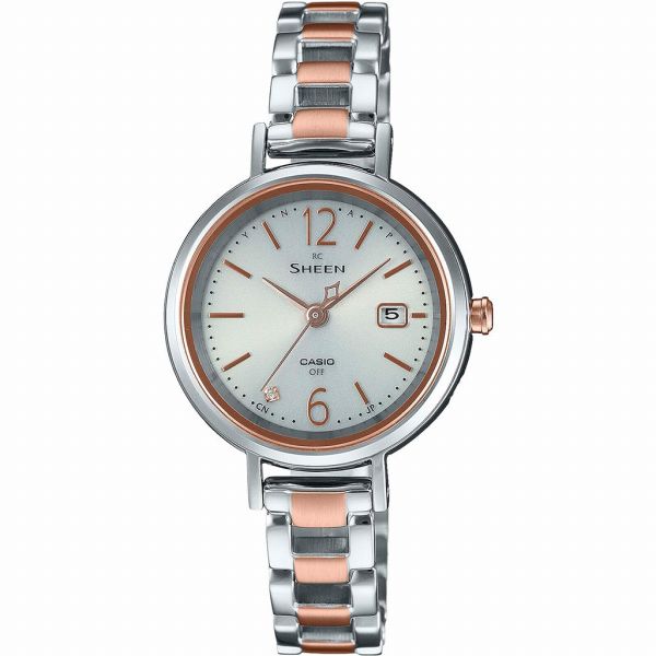 取寄品 正規品 CASIO腕時計 カシオ SHEEN シーン アナログ表示 ソーラー 日付カレンダー 丸形 SHW-5400DSG-7AJF レディース腕時計 送料無料