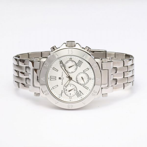 取寄品 正規品 Salvatore Marra 腕時計 サルバトーレマーラ SM22108-SSWH 10気圧防水 日付曜日表示 メタルベルト 防水 メンズ腕時計 送料無料_1