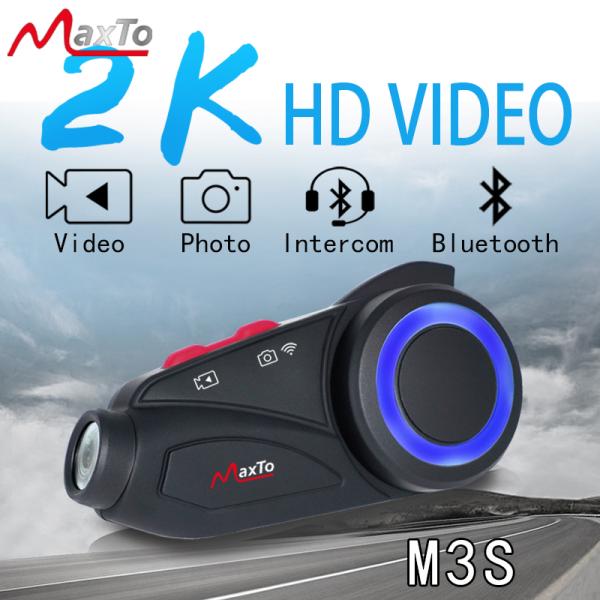 2K高画質】バイク インカム ドライブレコーダー カメラ M3S FM WIFI