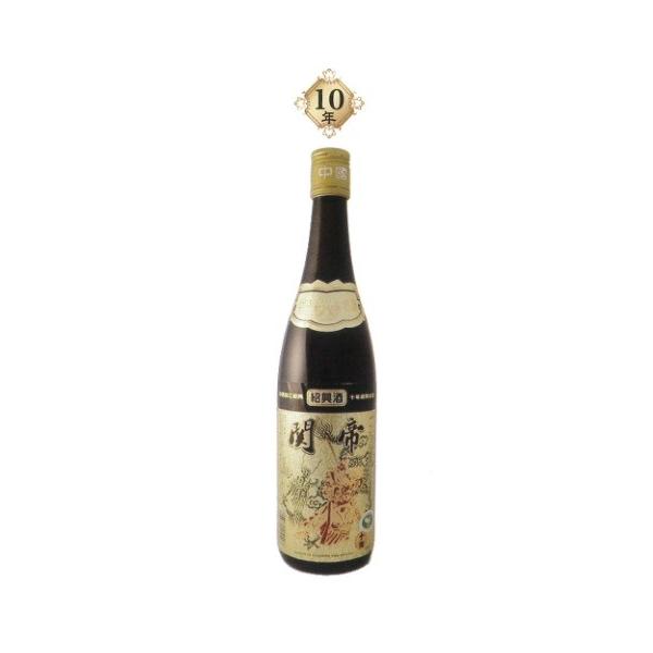 関帝　陳年１０年紹興花彫酒（金ラベル）17度、600MLX6本（セット売り）、10年熟成ならではの華やか香りと優雅な味わいが堪能できます♪