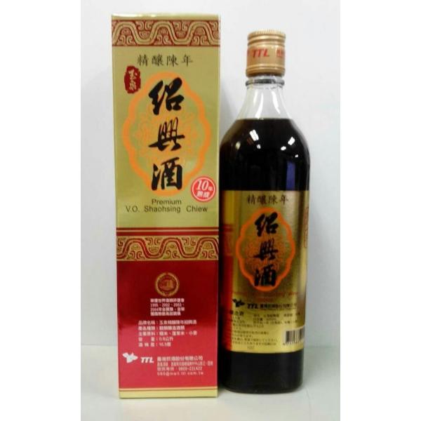 横浜中華街　TTL　台湾　10年精醸陳年紹興酒（玉泉)　　16.5度、600ml X 12本瓶（1ケース売り）、台湾の純粋天然醸造酒♪
