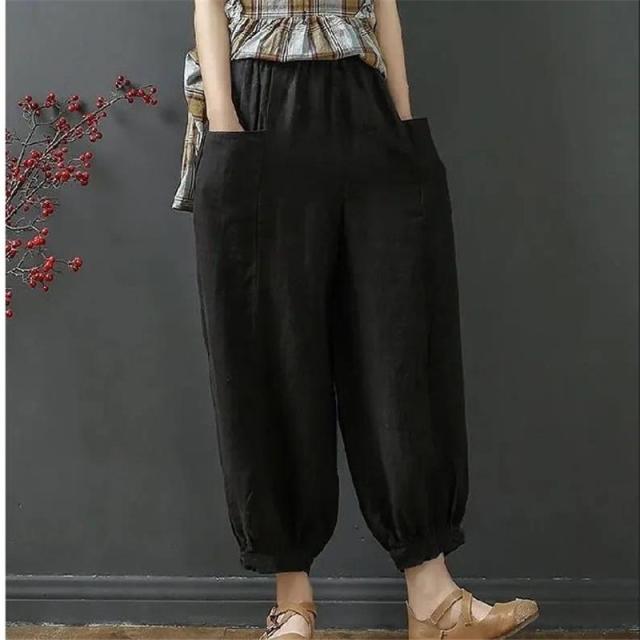 最終価格  ◆ 新品◆モユル もゆる 萠◆ふんわりサルエルパンツ◆ 黒菟華 紅の華サルエルパンツ LIN AL-756002 和柄 和風 兎