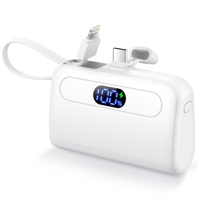 小型モバイルバッテリー ケーブル内蔵 12000mAh 軽量 大容量