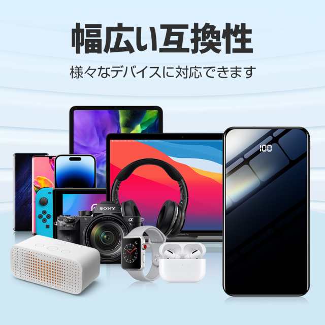 モバイルバッテリー 大容量 30000mAh 軽量 超薄型 2台同時充電 スマホ