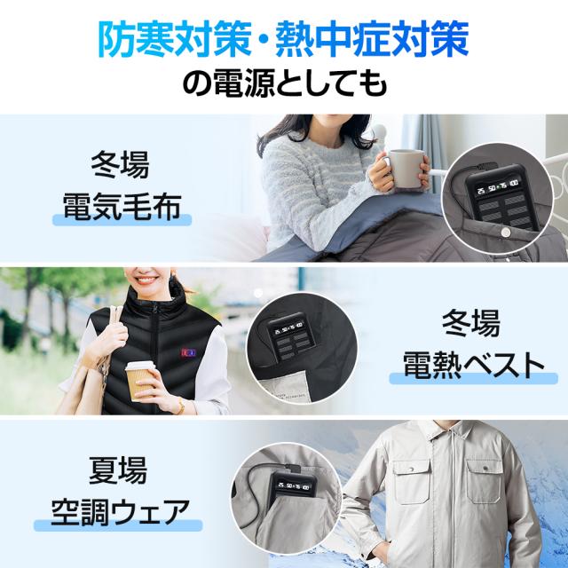 GLADIGATOR 青 空調服 ジッパーポケット付き＋ファン(充電器付き