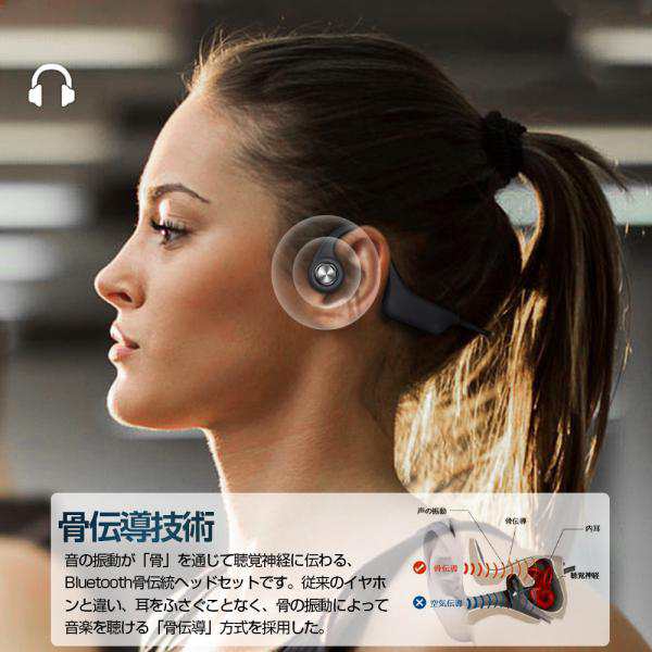 骨伝導イヤホン ワイヤレスイヤホン Bluetooth 5.1 高音質 CVC8.0