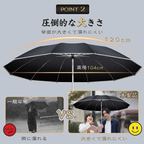 最新版・逆折り式】 折りたたみ傘 雨傘 晴雨兼用 12本骨 男女