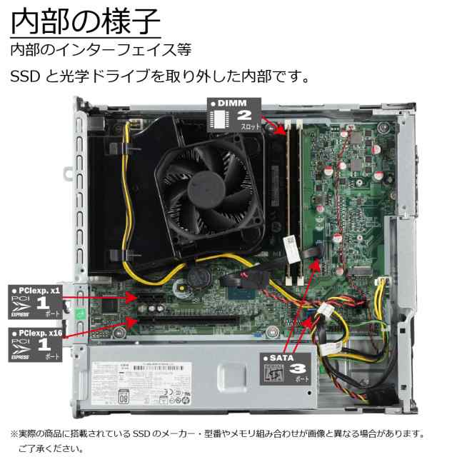 中古パソコン HP ProDesk 400 G5 SF Windows11 デスクトップ 一年保証 第8世代 Core i5 8500 3.0(〜最大4.1)GHz MEM:16GB SSD:512GB(新品