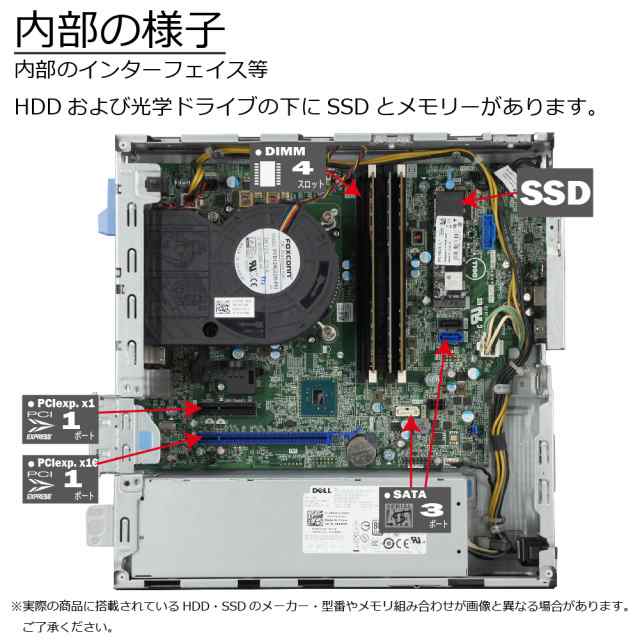 中古パソコン DELL OptiPlex 5050 SFF Windows10 デスクトップ 一年保証 第7世代 Core i7 7700 3.6(〜最大4.2)GHz MEM:16GB SSD:512GB(新