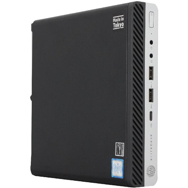 中古パソコン HP EliteDesk 800 G4 DM Windows11 デスクトップ 極小 一年保証 第8世代 Core i5 8500T 2.1(〜最大3.5)GHz MEM:8GB SSD:256(NVMe) 光学ドライブ非搭載 無線LAN:あり Win11Pro64Bit ACアダプター付属_1